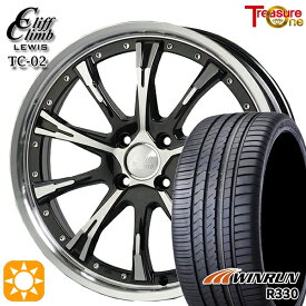 【取付対象】195/40R17 81W XL ウィンラン R330 トレジャーワン クリフクライムルイス TC02 ブラックポリッシュ 17インチ 7.0J 4H100 サマータイヤホイールセット