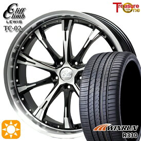 【取付対象】20/30系アルファード ヴェルファイア 235/50R18 101W XL ウィンラン R330 トレジャーワン クリフクライムルイス TC02 ブラックポリッシュ 18インチ 7.0J 5H114.3 サマータイヤホイールセット