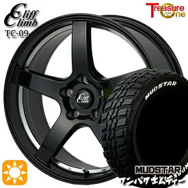 4/24-4/27 P5倍！ヴェゼル レガシィ 225/60R18 100T WL マッドスター ワンパク M/T ホワイトレター トレジャーワン クリフクライム TC09 ブラックアンダーカットポリッシュ 18インチ 7.0J 5H114.3 サマータイヤホイールセット