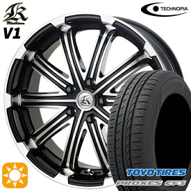 【取付対象】アクセラ アテンザ 215/45R18 93W XL トーヨー プロクセス CF3 テクノピア カシーナ V1 ブラックポリッシュ 18インチ 7.0J 5H114.3 サマータイヤホイールセット