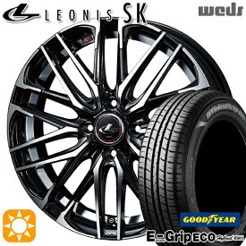 4/24-4/27 P5倍！マツダ2 ノート 185/65R15 88S グッドイヤー エフィシェントグリップ エコ EG01 Weds レオニス SK PBMC (パールブラック ミラーカット) 15インチ 5.5J 4H100 サマータイヤホイールセット