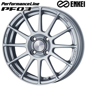 16インチ 6.5J 4H100 +45 ENKEI エンケイ パフォーマンスライン PF03 スパークルシルバー アルミホイール単品 4本(1台分)送料無料