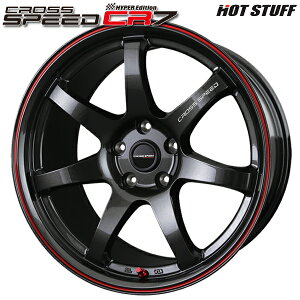 18インチ 8.5J 5H114.3 +55 HotStuff ホットスタッフ クロススピード CR7 グロスガンメタ/レッドライン アルミホイール単品 4本(1台分)送料無料