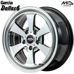 16インチ 7.0J 5H114.3 +40 MID Garcia Dallas6 ガルシア ダラス6 ポリッシュ/ライングレー アルミホイール単品 4本(1台分)送料無料