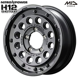 16インチ 5.5J 5H139.7 +20 MID ナイトロパワー H12ショットガン バレルブラック アルミホイール単品 4本（1台分） 送料無料