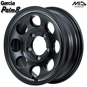 16インチ 6.0J 5H139.7 -5 MID Garcia Palm8 ガルシア パーム8 セミグロスブラック/ヴァーレイポリッシュ アルミホイール単品 4本(1台分)送料無料