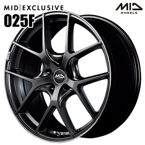 19インチ 8.0J 5H114.3 +38 MID EXCLUSIVE 025F セミグロスガンメタ+リムエッジDC+ロゴマシニング アルミホイール単品 1本 4本以上送料無料