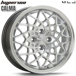 14インチ 5.0J 4H100 +45 MLJ ハイペリオン カルマ ハイパーシルバー/リムポリッシュ アルミホイール単品 4本(1台分) 送料無料