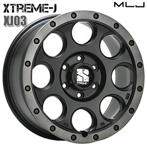 18インチ 8.0J 6H139.7 +20 MLJ エクストリームJ XJ03 フラットブラック/スモークフランジ アルミホイール単品 4本(1台分)送料無料