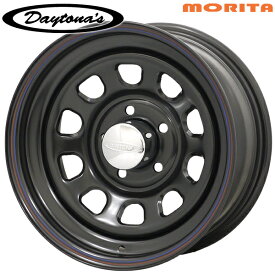 15インチ 7.0J 5H114.3 +12 MRT DAYTONA'S デイトナ'S ブラック スチールホイール単品 4本（1台分） 送料無料