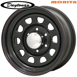 15インチ 7.0J 6H139.7 +12 MRT DAYTONA'S デイトナズ ブラック(レッド/ブルーライン) スチールホイール単品 1本 4本以上送料無料