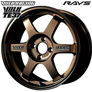 14インチ 6.0J 4H100 +38 RAYS ボルクレーシング TE37 ブロンズ(BR) アルミホイール単品 4本(1台分)送料無料