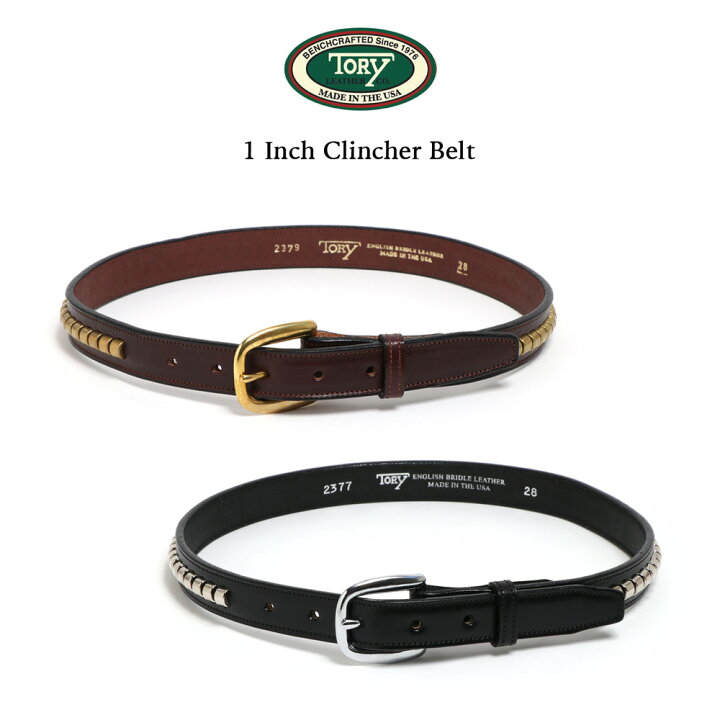 楽天市場】TORY LEATHER トリーレザー 1 Inch Clincher Belt 
