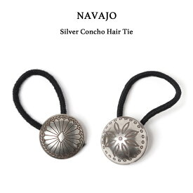 Navajo Silver Concho Hair Tie ヘアゴム ナバホ族 コンチョNavajo インディアンジュエリー Sunburst Dome