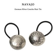 Navajo German Silver Concho Hair Tie ヘアゴム ナバホ族 コンチョ インディアンジュエリー ナバホ ジャ…