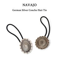Navajo German Silver Concho Hair Tie ヘアゴム ナバホ族 コンチョ インディアンジュエリー ナバホ ジャ…