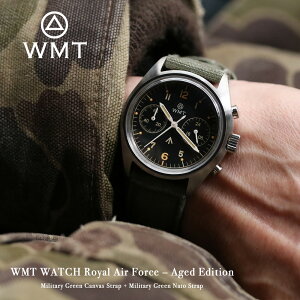 WMT �_�u���G���e�B�[ WMT WATCH Royal Air Force - Aged Edition / ( Military Green Canvas Strap + Military Green Nato Strap ) �E�H�b�` ���v �r���v �����Y�r���v �C�M���X��R �N���m�O���t