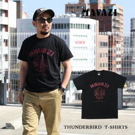 MAVAZI マバジ THUNDERBIRD T-SHIRTS Tシャツ 半袖 メンズ プリントTシャツ ブラック 黒 綿100％ 日本製 WORKERS BIG DAY サンダーバード