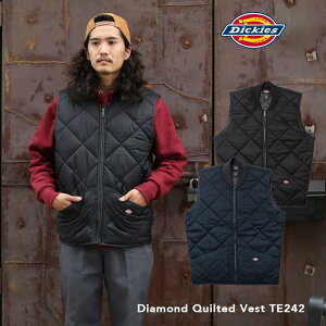 Dickies fBbL[Y TE242 Diamond Quilted Vest LeBOxXg Y xXg ubN lCr[ ƒ ƕ   H ~ [NEFA AJ USA US h 傫TCY