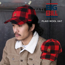 BIG BILL ビッグビル Plaid Wool Hat バッファローチェック ウールキャップ キャップ ハット 耳あて ファー メンズ レディース 赤 RED チェック