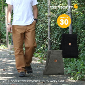 ���グ���� Carhartt �J�[�n�[�g #B11 �����O�X30 �_�b�N�y�C���^�[�p���c LOOSE FIT WASHED DUCK UTILITY WORK PANT ���[�N�p���c ���[�N�E�F�A �y�C���^�[�p���c BROWN MOSS BLACK �u���E�� ���X �u���b�N