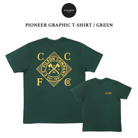 FILSON 半袖 tシャツ プリントシャツ メンズ アメリカ製 USサイズ プリントtシャツ グリーン 緑 フィルソン Pioneer Graphic T-Shirt Green 半袖 アウトドア レジャー コットン 春 夏 大きいサイズ