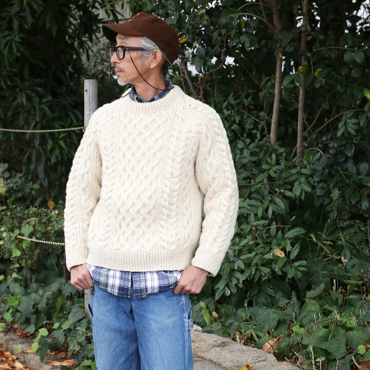楽天市場】INVERALLAN インバーアラン 1A ハンドニット クルーネック 