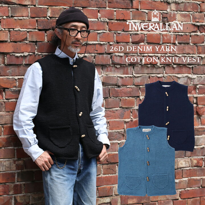 楽天市場】INVERALLAN インバーアラン デニムヤーン ハンドニット 