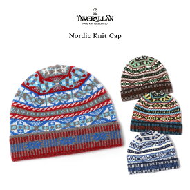 【クーポン利用で5%OFF】INVERALLAN インバーアラン Nordic Knit Cap ノルディック ニットキャップ 帽子 スコットランド製 ウール100% メンズ レディース ニット アランニット ニット帽