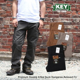 裾上げ無料 KEY INDUSTRIES,INC. ダブルニーダックパンツ 453 キー インダストリーズ インク メンズ 10オンス 10oz ダック パンツ ワークパンツ ダブルニー ダック 作業服 作業着 Premium Double Knee Duck Dungaree 大きいサイズ