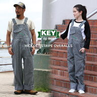 裾上げ無料 KEY INDUSTRIES,INC. ヒッコリー オーバーオール 273 キー インダストリーズ インク メンズ …