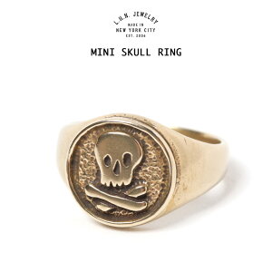 LHN Jewelry GGb`Gk WG[ MINI SKULL RING ~jXJO sL[O9`13 US5`7 Handmade In Brooklyn BRASS uX ^J O
