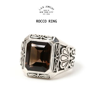 LHN Jewelry �G���G�C�`�G�k �W���G���[ ROCCO RING ���b�R�����O �N���X�����O �X���[�L�[�N�H�[�c Smoky Quartz �A�����J�� �u���b�N���� Handmade In Brooklyn Silver