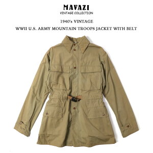 1940's VINTAGE WWII U.S. ARMY MOUNTAIN TROOPS JACKET WITH BELT �}�E���e���W���P�b�g �g���[�p�[ �������� 1940�N�� VINTAGE���B���e�[�W �f�b�h�X�g�b�N ARMY�A�[�~�[ MILITARY�~���^���[