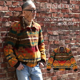 PENDLETON ペンドルトン COLTON ZIP-FRONT WOOL COAT ウールコート ウールジャケット ジャガードコート Alto Mesa Brown ブラウン ブランケット RK937-16110