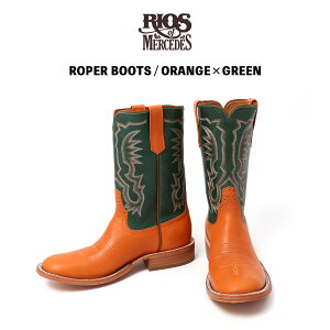 RIOS OF MERCEDES ���I�X�I�u�����Z�f�X ROPER BOOTS ORANGE GREEN�E�G�X�^���u�[�c ���[�p�[�u�[�c �J�E�{�[�C�u�[�c Bailey Stockman �A�j�o�[�T���[���f�� 50���N �J�E�n�C�h �A�����J�� USA�� ���v �u�[�c 