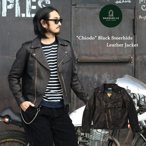 SHANGRI-LA HERITAGE �V�����O���� �w���e�[�W �gChiodo�h Black Steerhide Leather Jacket �u���b�N�X�e�A�n�C�h���U�[�W���P�b�g �v�W���� �{�v BLACK MADE in ITALY �C�^���A�� 2025 New Version