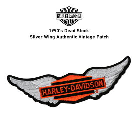 Harley-Davidson Motorcycles ハーレーダビッドソン 1990年代 デッドストック ワッペン パッチ 1990's Dead Stock Silver Wing Authentic Vintage Patch アイロン接着可能 シルバー