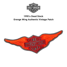 Harley-Davidson Motorcycles ハーレーダビッドソン 1990年代 デッドストック ワッペン パッチ 1990's Dead Stock Orange Wing Authentic Vintage Patch アイロン接着可能 オレンジ