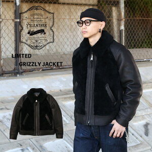 Y'2 LEATHER ���C�c�[���U�[ LIMITED GRIZZLY JACKET �O���Y���[�W���P�b�g �f�B�A�X�L�� �F�W���� �v�W���� �{�v �v ���v �a��10���N ���E����100�� �V���A���i���o�[ �W���P�b�g ���{�� BLACK �I�[���u
