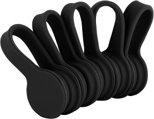 ケーブルクリップ 5個入り マグネットクリップ 新型クリップ マグネットバンド 多用途 コードクリップ イヤホンクリップ 磁 力 コード 巻き取り イヤフォン USBケーブル コード収納 MAVEEK マ