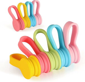 ケーブルクリップ 10個入り マグネットクリップ 新型クリップ 多用途 コードクリップ 磁 力 コード 巻き取り イヤフォン USBケーブル コード収納 万能クリップ キッチンクリップ 袋止めクリ