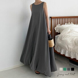 バルーンAラインフレアワンピース┃全4色┃メール便可能┃Jenny and Flat┃ジェニアンドフラット┃軽やかなバルーンシルエットが、動くたびに美しいラインを描きます。軽やかに着こなせるので、暑い季節にもぴったり。