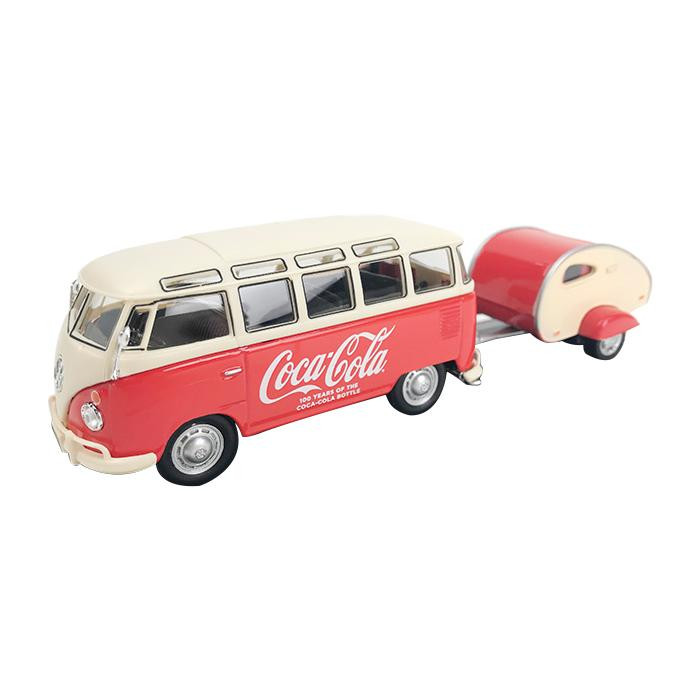 どこかレトロで懐かしいデザインのモデルカー Coca Cola コカ コーラ シリーズ VW 1962 着後レビューで 1 トレーラー付 43スケール バス 467433 休日 サンバ