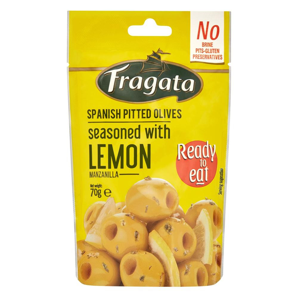 85％以上節約 刻んだレモンが爽やかなオリーブです Fragata フラガタ 返品交換不可 レモン グリーンオリーブ 70g×8個セット