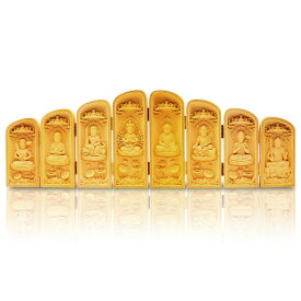 仏像 三開佛 木彫仏像 彫刻 ツゲ 本黄楊 細密彫り 守護八尊佛 置物 高さ14cm