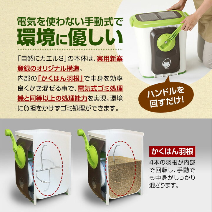 楽天市場】生ゴミ処理機 コンポスト 自然にカエルS 基本セット 実用 