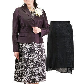スーツ レディース フォーマル 卒業式 入学式 母 ママ 3点セット シャンタンジャケット 花柄スカート ラメスカート