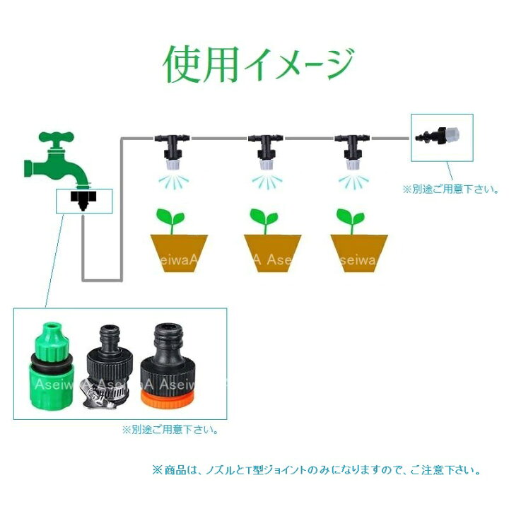 楽天市場】自動散水用パーツ ノズル10個 T型ジョイント10個 セット 自動水やりシステム 散水用具 水やり用 ポイント消化 :  maximum-japanshop