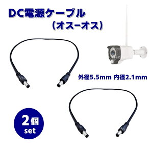 DC 電源ケーブル 外径5.5mm 内径2.1mm オス-オス コネクタ 5.5×2.1mm 延長コード LEDテープ CCTVカメラ用 2個セット ポイント消化